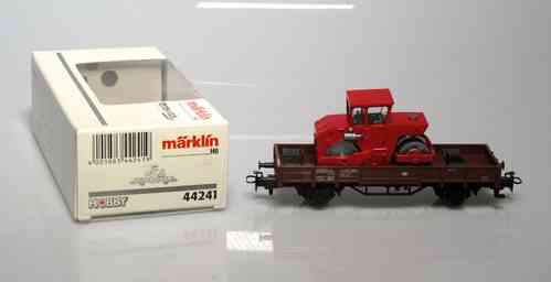 MARKLIN 44241 Vagón bordes bajos con apisonadora DB