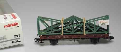 MARKLIN 46362 Vagón teleras con carga de estructura de madera