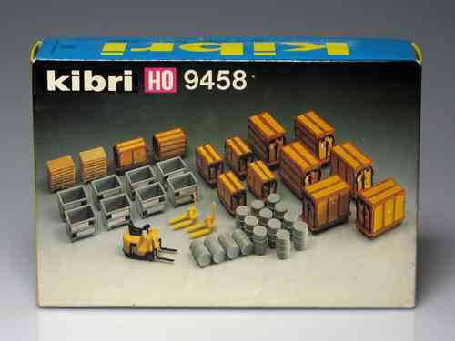 9458 Set KIBRI containers, drums and pallets H0 Scale