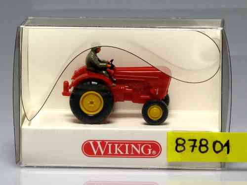 WIKING 87801 Tractor rojo con conductor