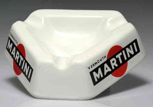 Genuine white porcelain ashtray "MARTINI"