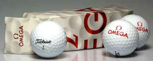 Set of 3 golf balls "OMEGA" authentic