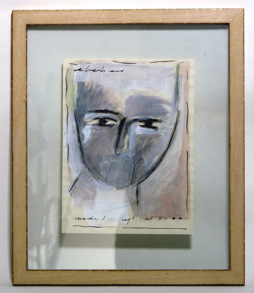 Drawing "Face" original artwork by Chilean artist Raul Eberhard (Madrid, September 2000)