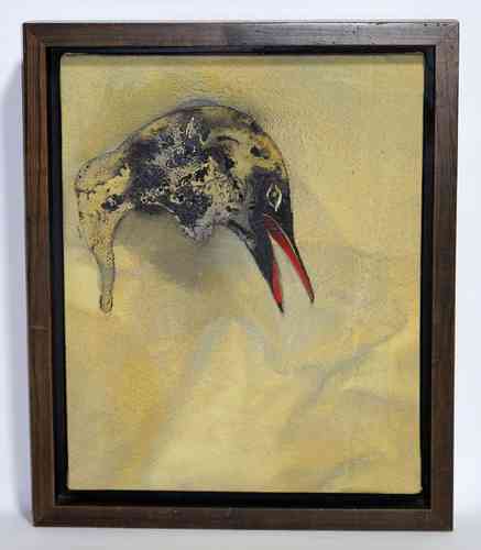 Cuadro al óleo del artista segoviano Luis Moro  " Pájaro " 47,5 x 39 cm.