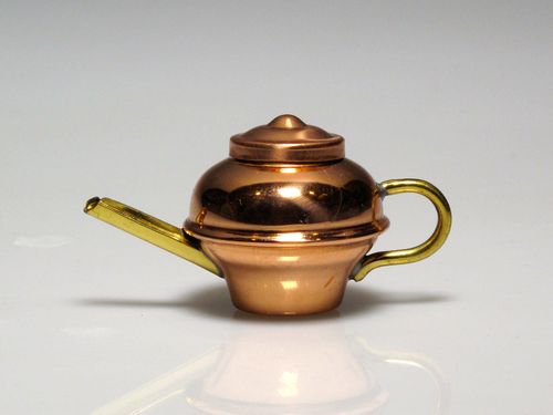 R 345 Antique Teapot, miniature made of brass-copper