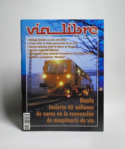 R 595 Magazine "Vía libre" February 2002 No. 450. The railway magazine.