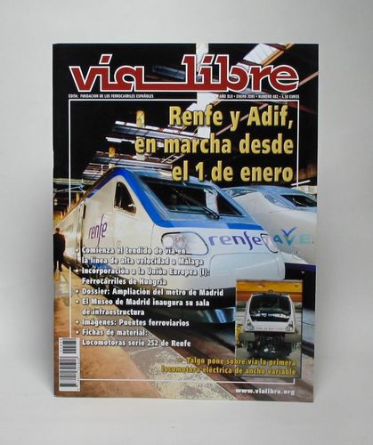 R 605 Magazine "Via Libre" January 2005 No. 482. The railway magazine.